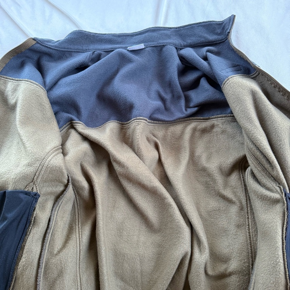 Columbia collared fleece zip up sweater navy/green XXL
